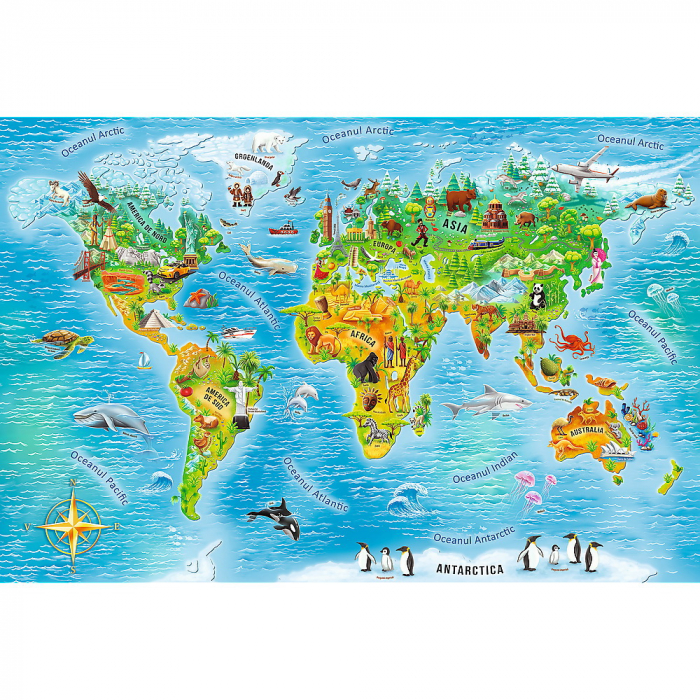 Puzzle Educațional Harta Lumii, 104 Piese  [2]