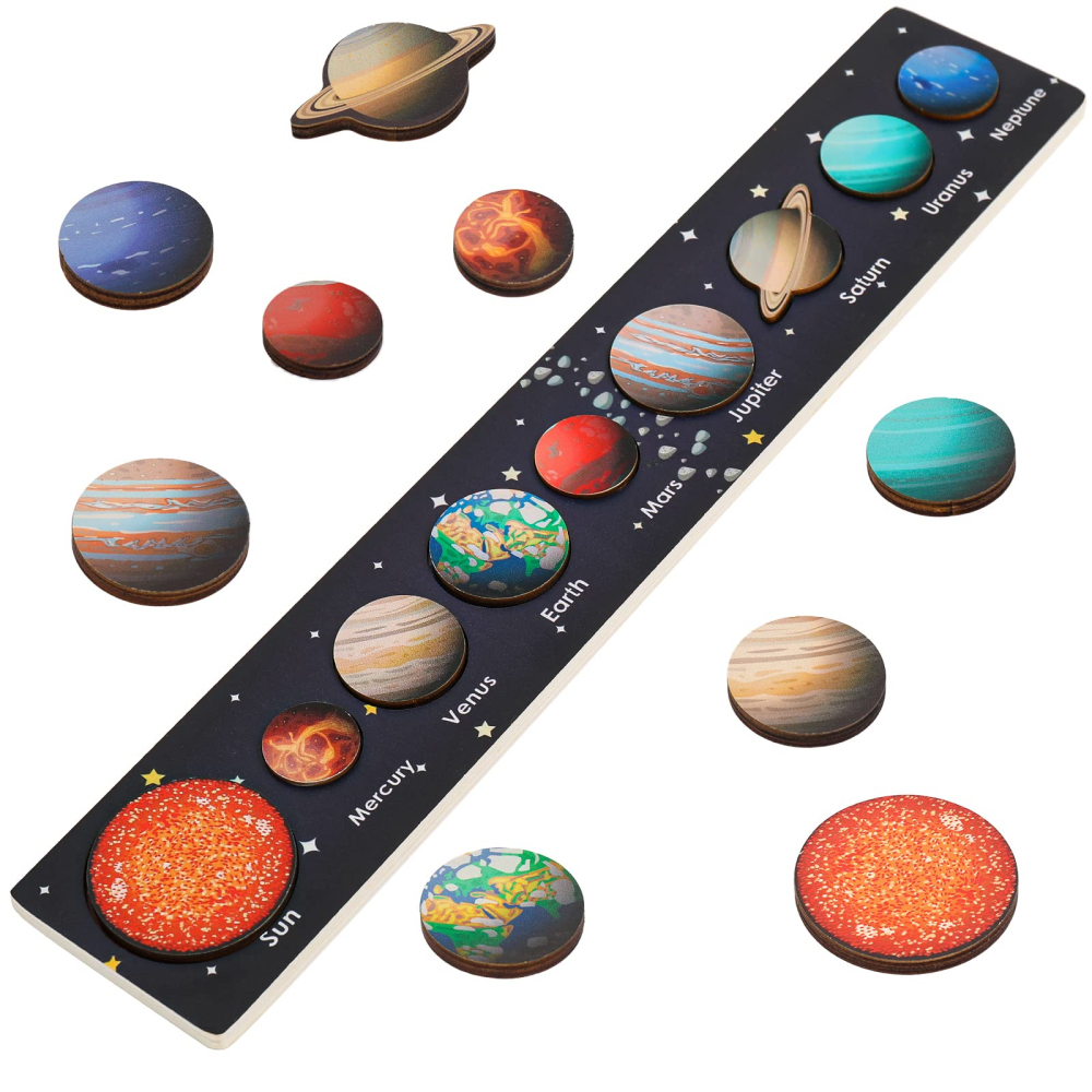 Puzzle lemn relief sistem solar, 390x70 mm [2]