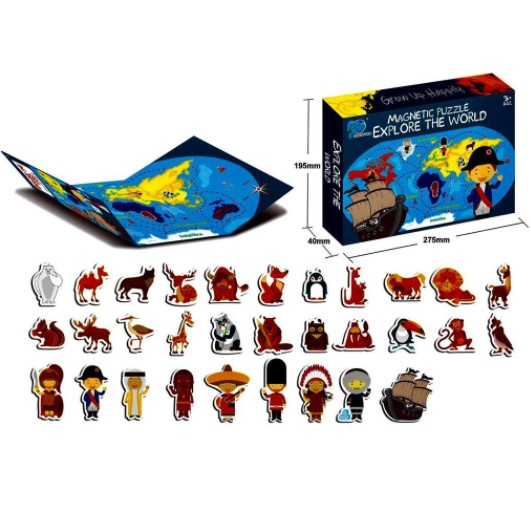 Puzzle educativ magnetic Harta Lumii-Sa exploram lumea inconjuratoare [2]