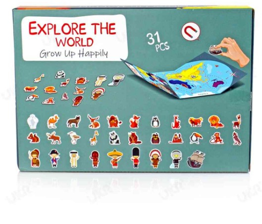 Puzzle educativ magnetic Harta Lumii-Sa exploram lumea inconjuratoare [4]
