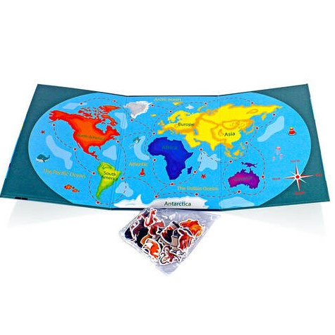 Puzzle educativ magnetic Harta Lumii-Sa exploram lumea inconjuratoare [3]