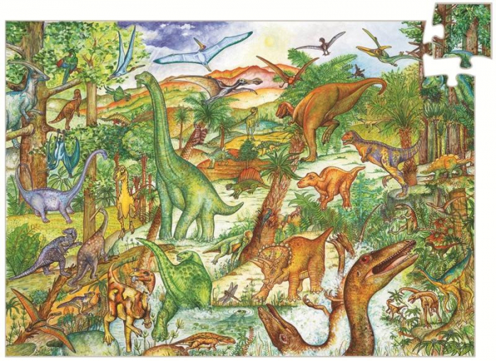 Puzzle observatie-Descopera lumea fascinanta a dinozaurilor,100 piese,+5 ani