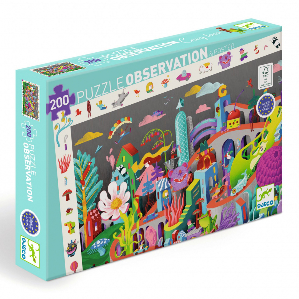 Puzzle pentru copii Nebunia din oras,200 piese,61x38 cm,+4 ani