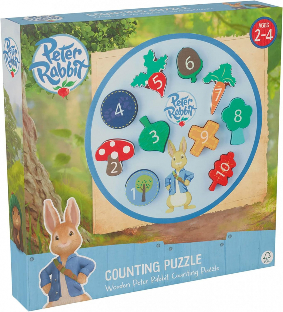 Puzzle Peter Rabbit, cu numere, Orange Tree Toys