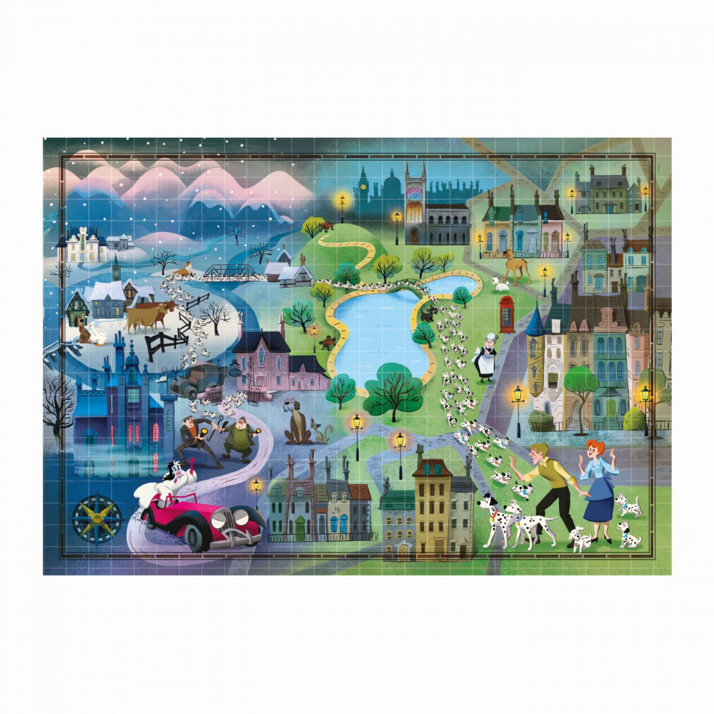 PUZZLE STORY MAPS 101 DALMATIENI 1000 DE PIESE CLEMENTONI [2]