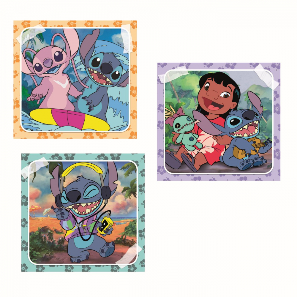 PUZZLE SUPER COLOR DISNEY 3X48 STITCH CLEMENTONI [2]