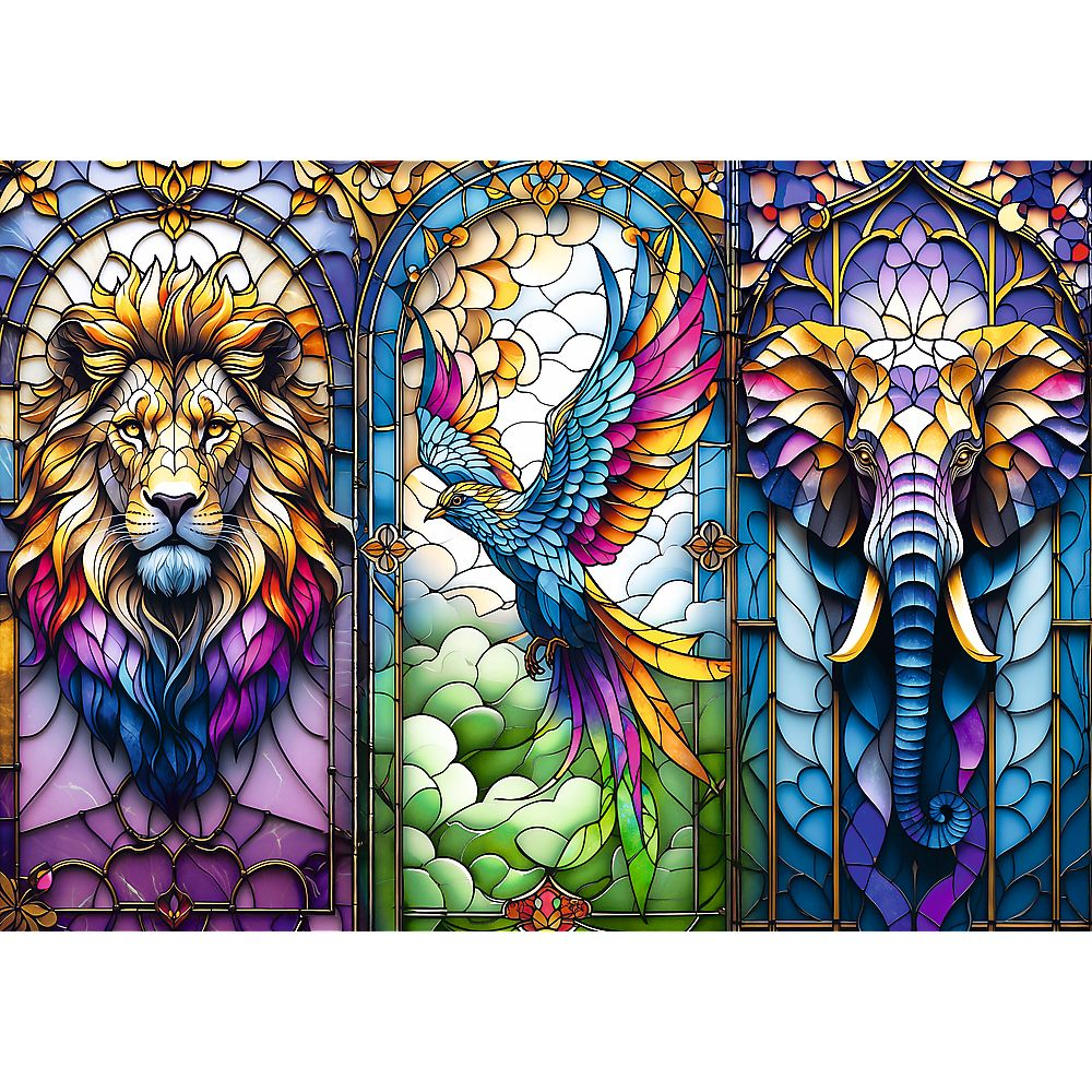 PUZZLE TREFL 1000 ANIMALE IN VITRALIU [2]