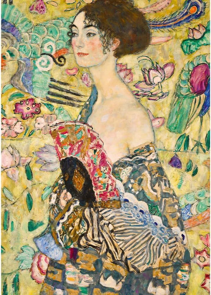 PUZZLE TREFL 1000 ART COLLECTION GUSTAV KLIMT DOAMNA CU EVANTAIUL [2]