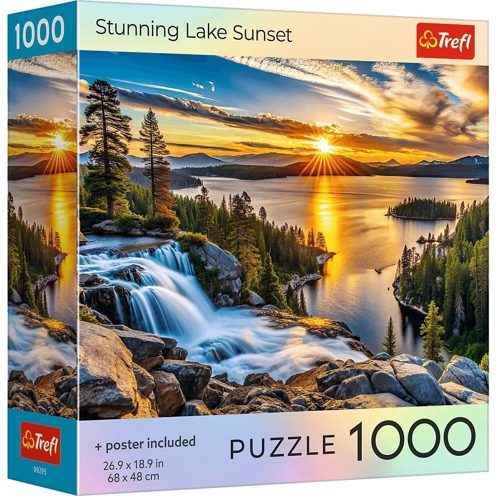 PUZZLE TREFL 1000 COLECTIA SUA APUS DE SOARE UIMITOR LA LAC POSTER INCLUS [1]