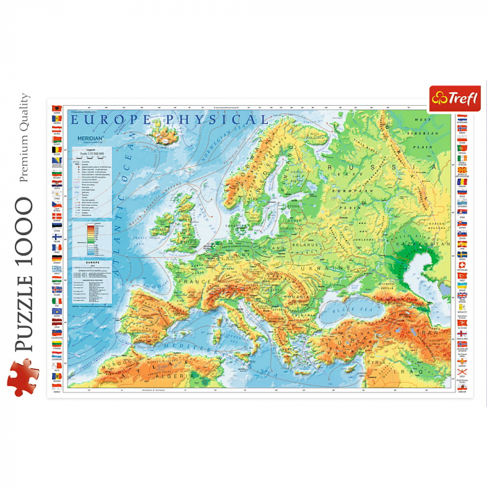 Puzzle Trefl 1000 Harta Fizică a Europei  [3]