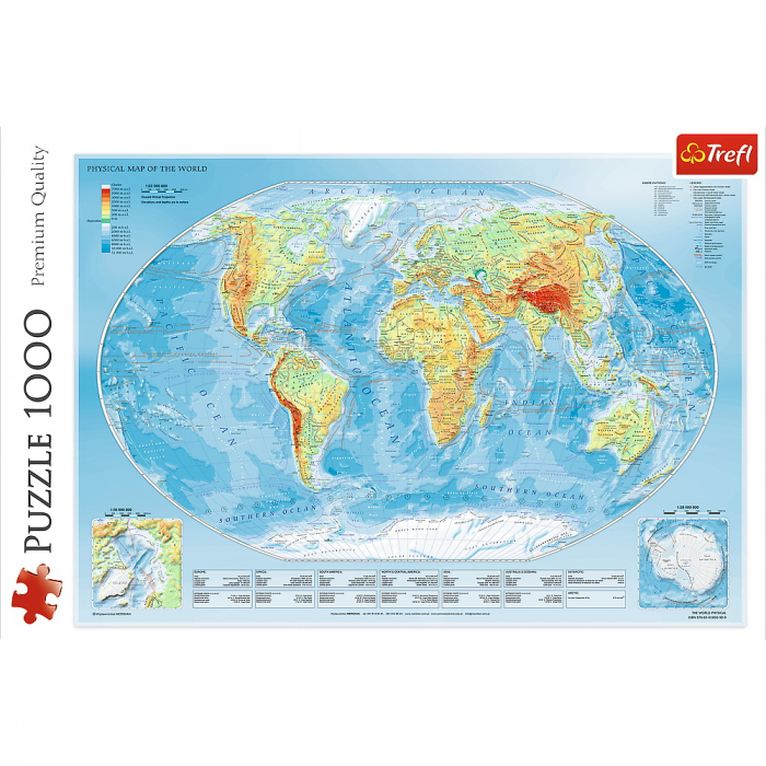 Puzzle Trefl 1000 Harta Fizică a Lumii  [3]