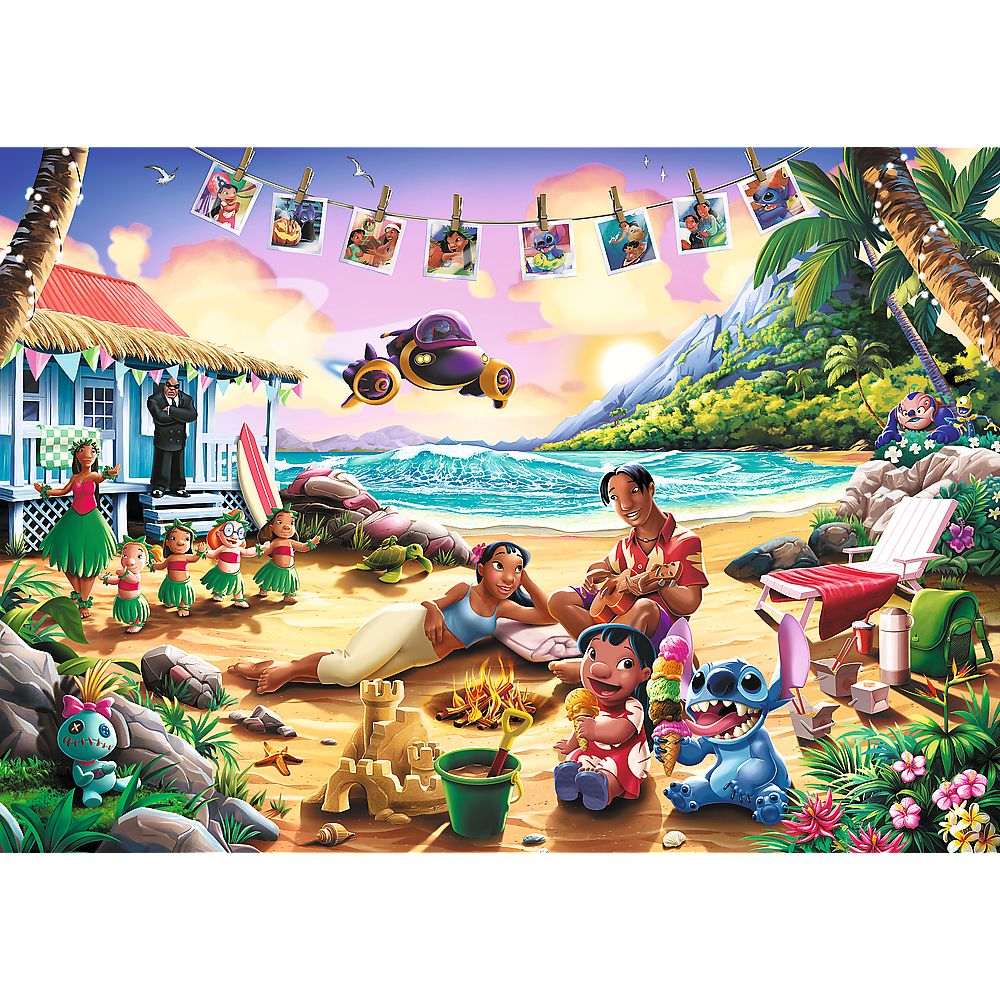 PUZZLE TREFL 1000 PREMIUM PLUS DISNEY LILO SI STITCH PETRECERE PE PLAJA [2]