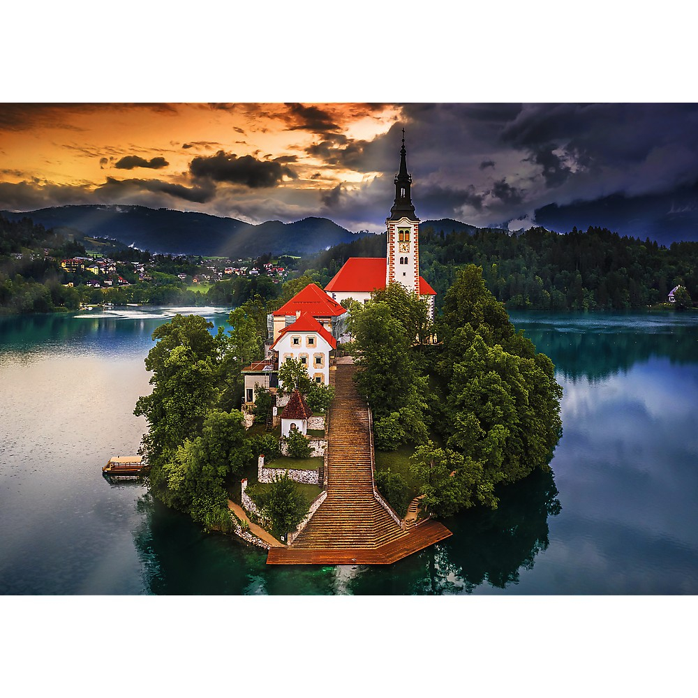 PUZZLE TREFL 1000 PREMIUM PLUS PHOTO ODYSSEY LACUL BLED SLOVENIA [2]