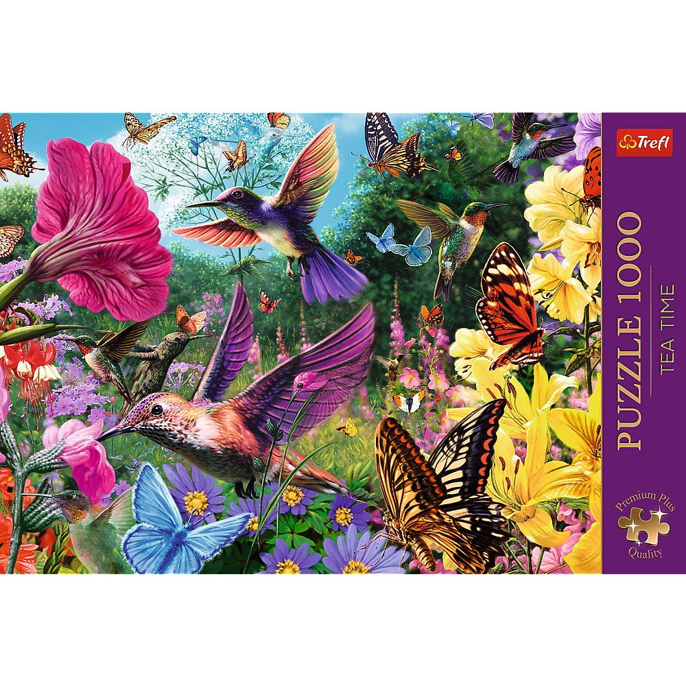 Puzzle Trefl 1000 Premium Plus Tea Time Gradina Cu Colibri [3]
