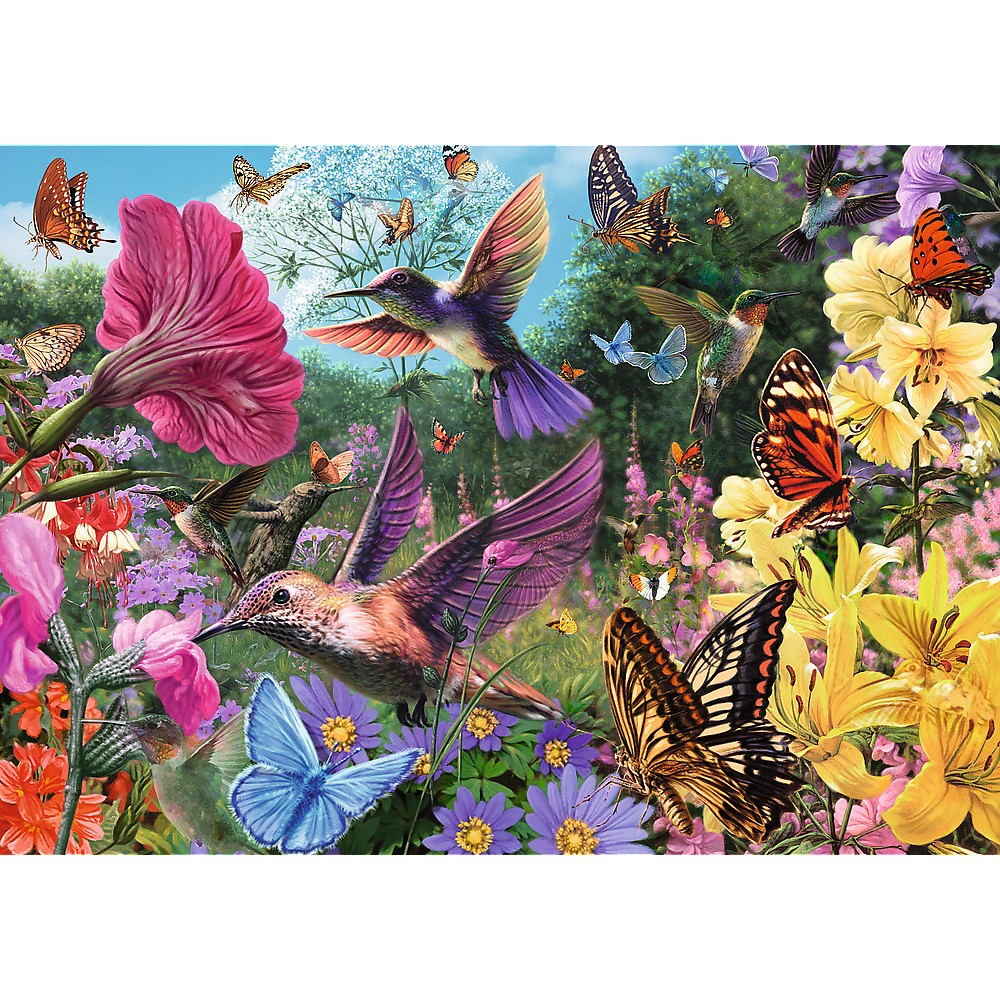 Puzzle Trefl 1000 Premium Plus Tea Time Gradina Cu Colibri [2]