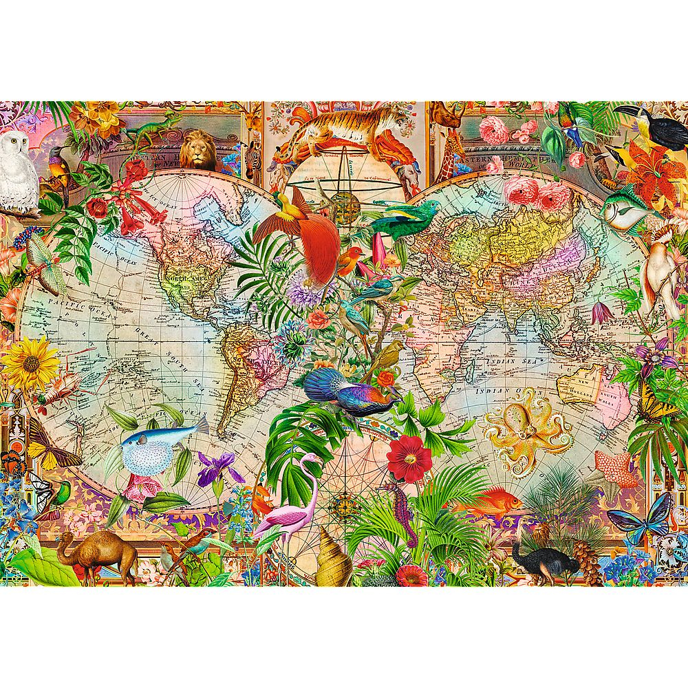 PUZZLE TREFL 1000 PREMIUM PLUS TEA TIME HARTA ANTICA A LUMII [2]