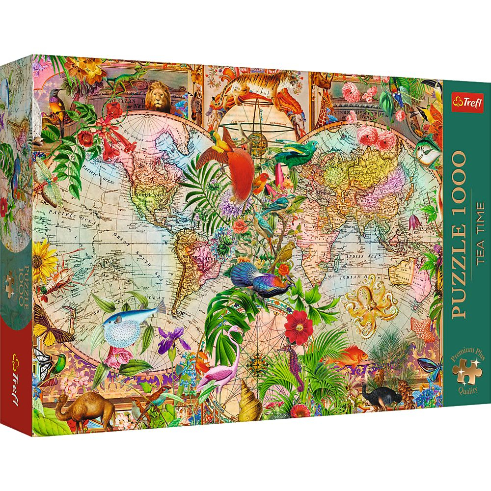 PUZZLE TREFL 1000 PREMIUM PLUS TEA TIME HARTA ANTICA A LUMII [1]