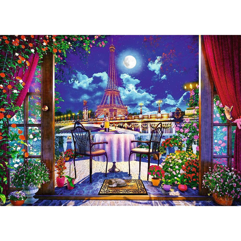 PUZZLE TREFL 1000 PREMIUM PLUS TEA TIME PARISUL IN LUMINA LUNII [2]