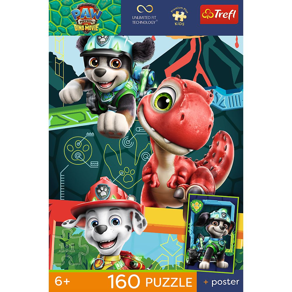 PUZZLE TREFL 160 PREMIUM PLUS KIDS PATRULA CATELUSILOR AVENTURA CU DINOZAURI PLUS POSTER [4]
