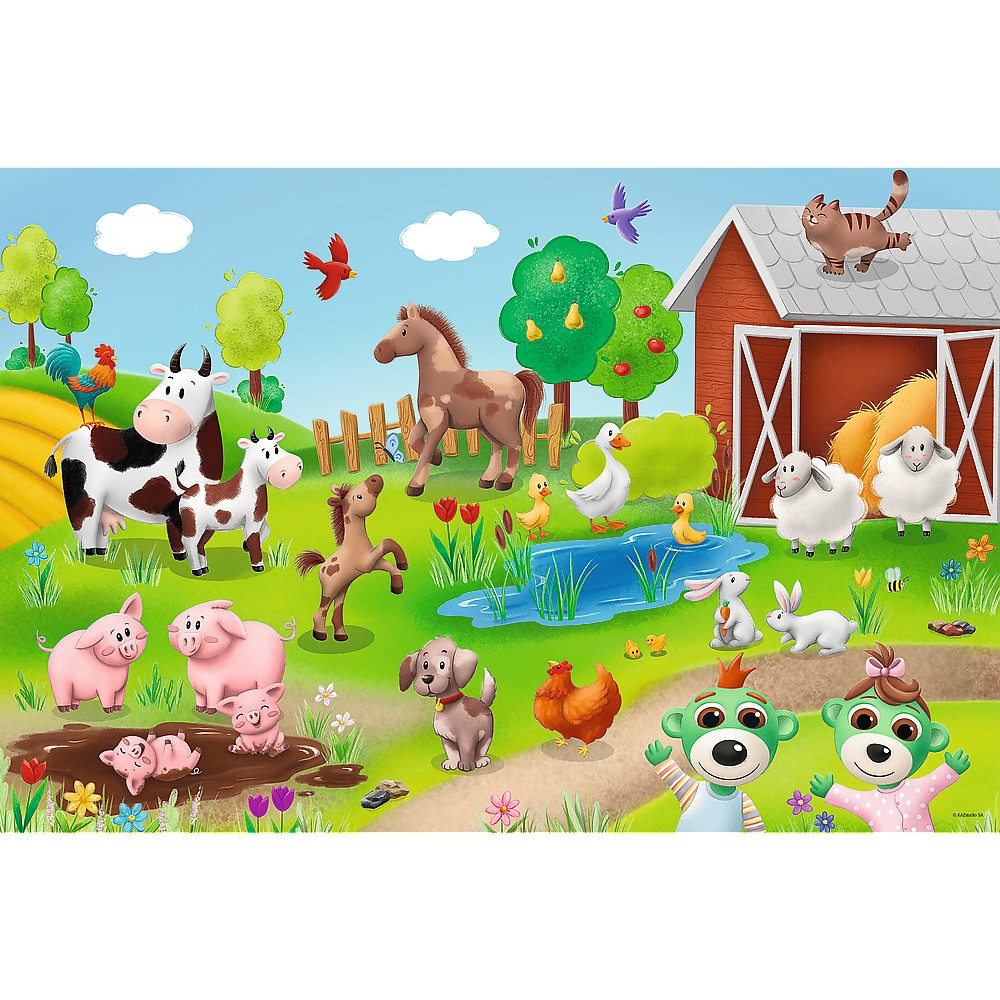 PUZZLE TREFL 24 MAXI BABIES AND THE BEAR ANIMALE LA FERMA [2]