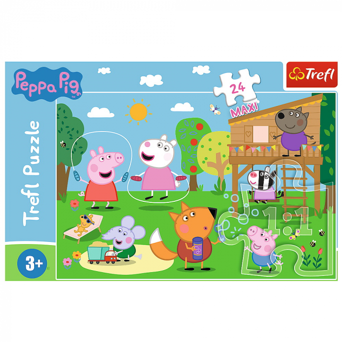 Puzzle Trefl 24 Maxi Peppa Pig Distracția din Iarbă  [3]