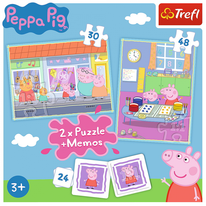 Puzzle Trefl 2 în 1 Memo Peppa Pig [5]