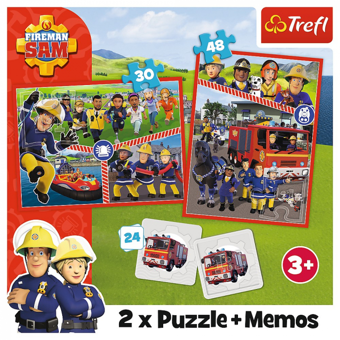 Puzzle Trefl 2in1 Memo Pompierul Sam Echipa Pompierilor  [5]