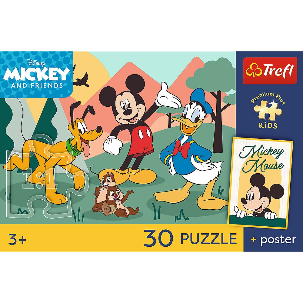 PUZZLE TREFL 30 PREMIUM PLUS KIDS MICKEY SI PRIETENII MOMENTE DE BASM PLUS POSTER [4]