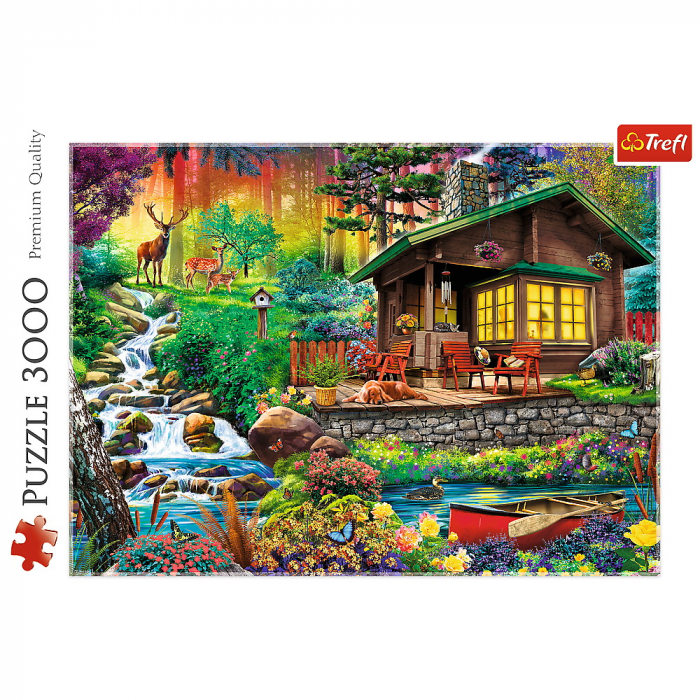 Puzzle Trefl 3000 Cabana din Pădure  [3]