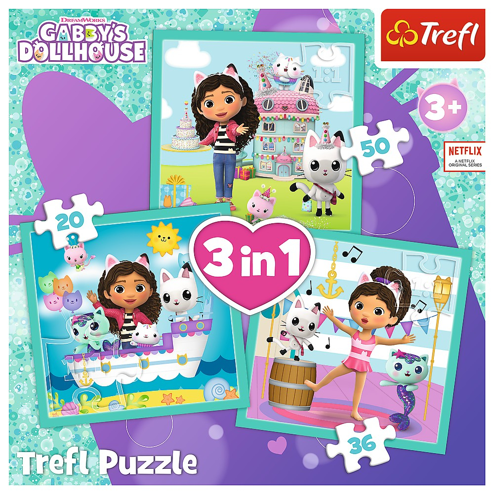 Puzzle Trefl 3In1 Gabbys Dollhouse Activitatile Lui Gabby [5]