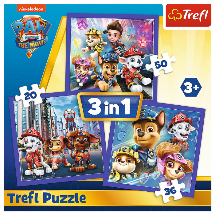 Puzzle Trefl 3in1 Patrula Cățelușilor Gata de Acțiune  [5]
