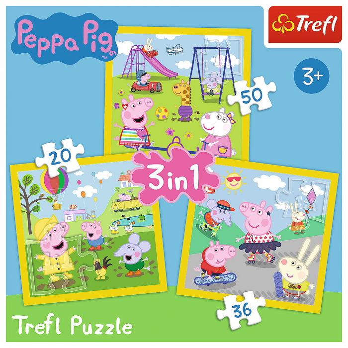Puzzle Trefl 3 în 1 Peppa Pig, O Zi Aniversară  [5]