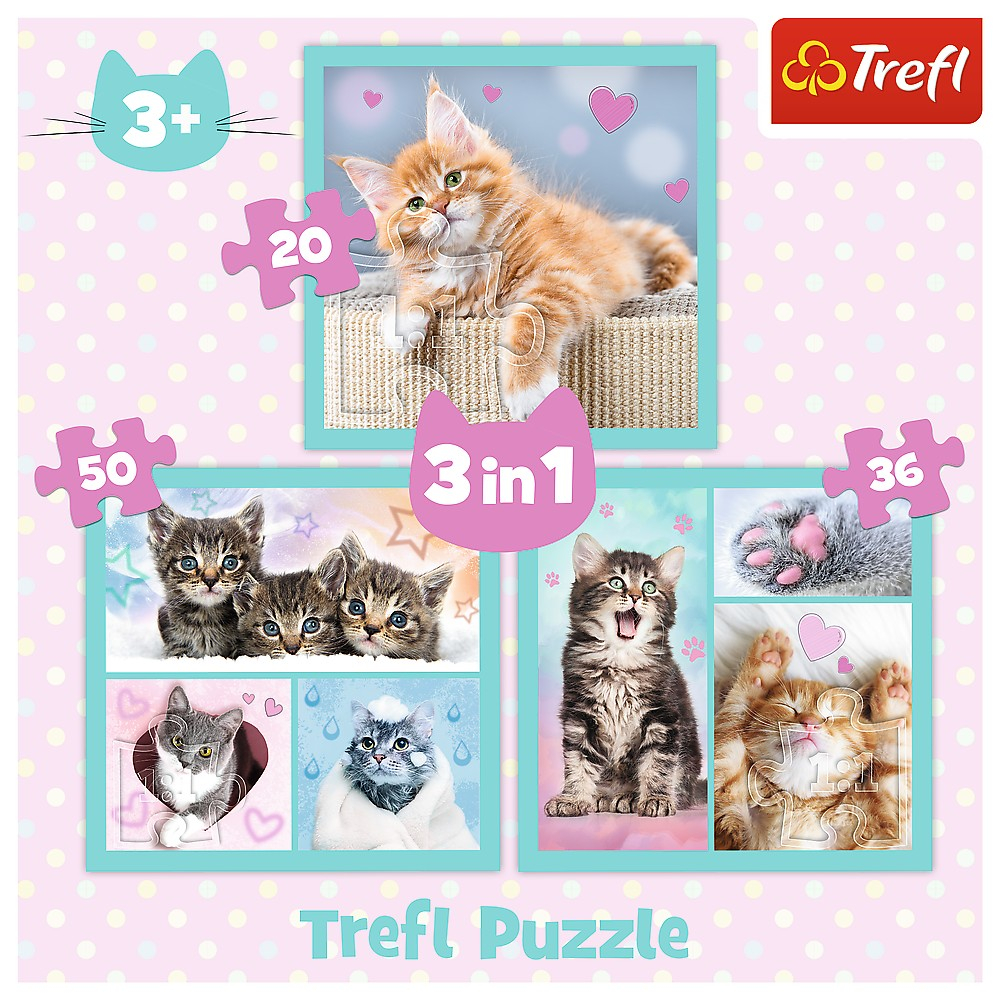 Puzzle Trefl 3 în 1, Pisicuțele Dragălașe [5]