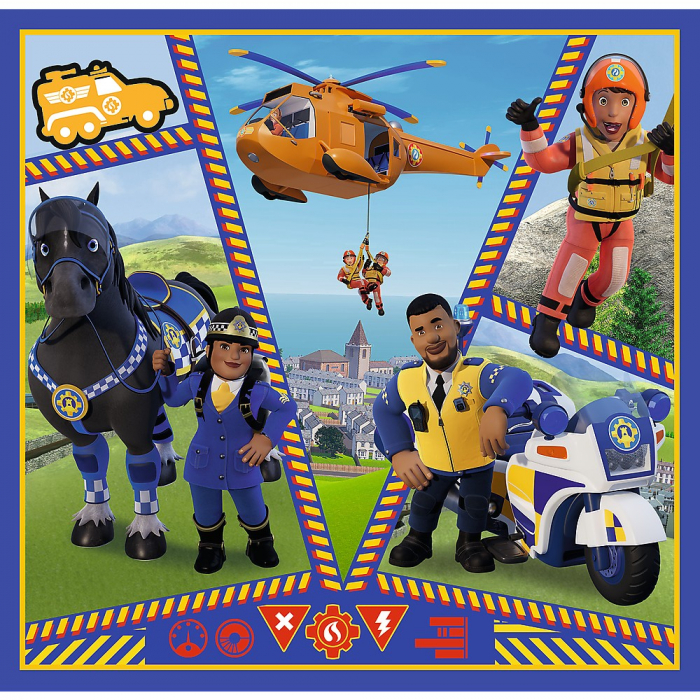 Puzzle Trefl 3in1 Pompierul Sam O Zi din Viața Pompierilor [4]