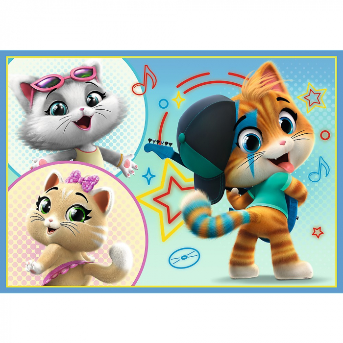 Puzzle Trefl 44 Cats 4in1 Echipa Pisicilor  [2]