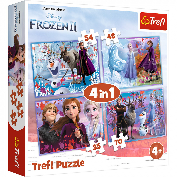 Puzzle trefl 4in1 frozen 2 - calatorie catre necunoscut