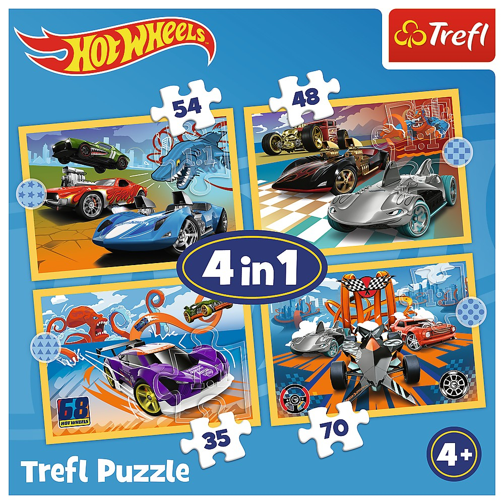Puzzle Trefl 4 în 1 - Hot Wheels: Vehicule [6]