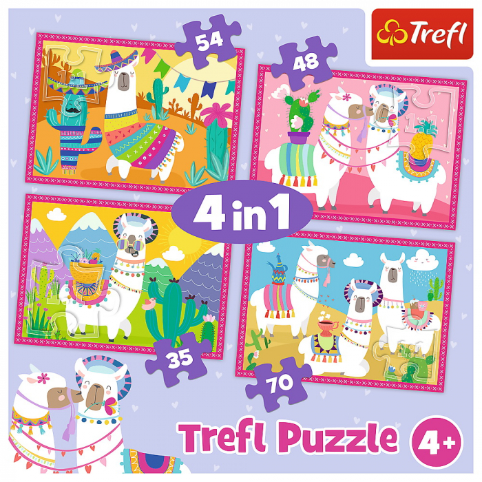 Puzzle Trefl 4 în 1 Lama în Vacanță  [2]