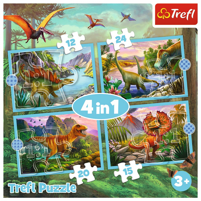 Puzzle Trefl 4in1 Lumea Dinozaurilor  [6]