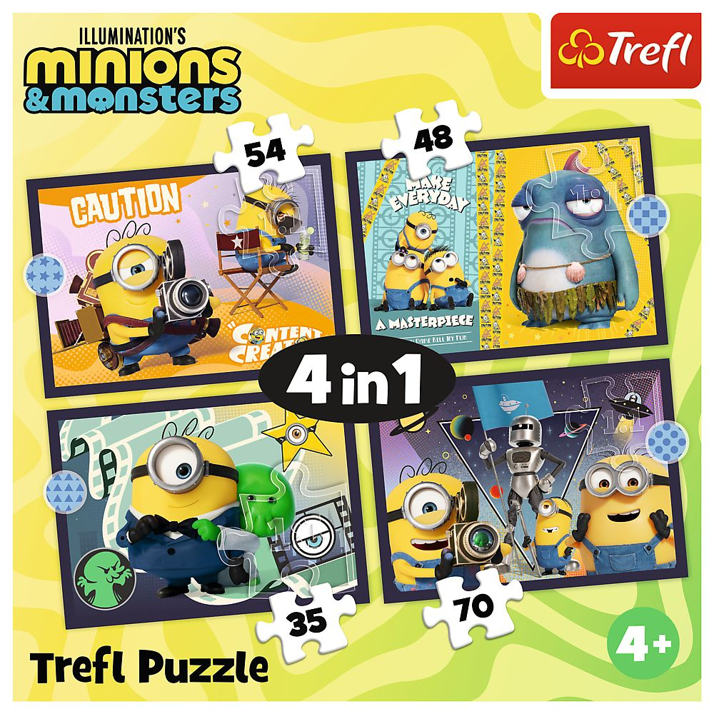 PUZZLE TREFL 4IN1 NOILE AVENTURI ALE MINIONILOR [6]