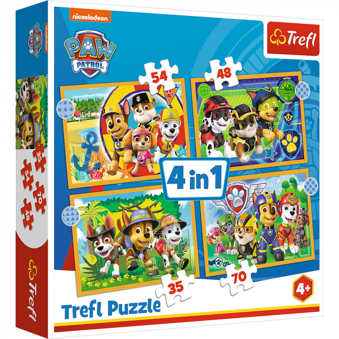 Puzzle Trefl 4in1 Patrula Catelusilor - Sarbatorile
