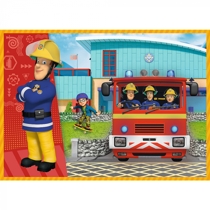 Puzzle Trefl 4 în 1 Pompierul Sam - Curajosul Sam  [4]