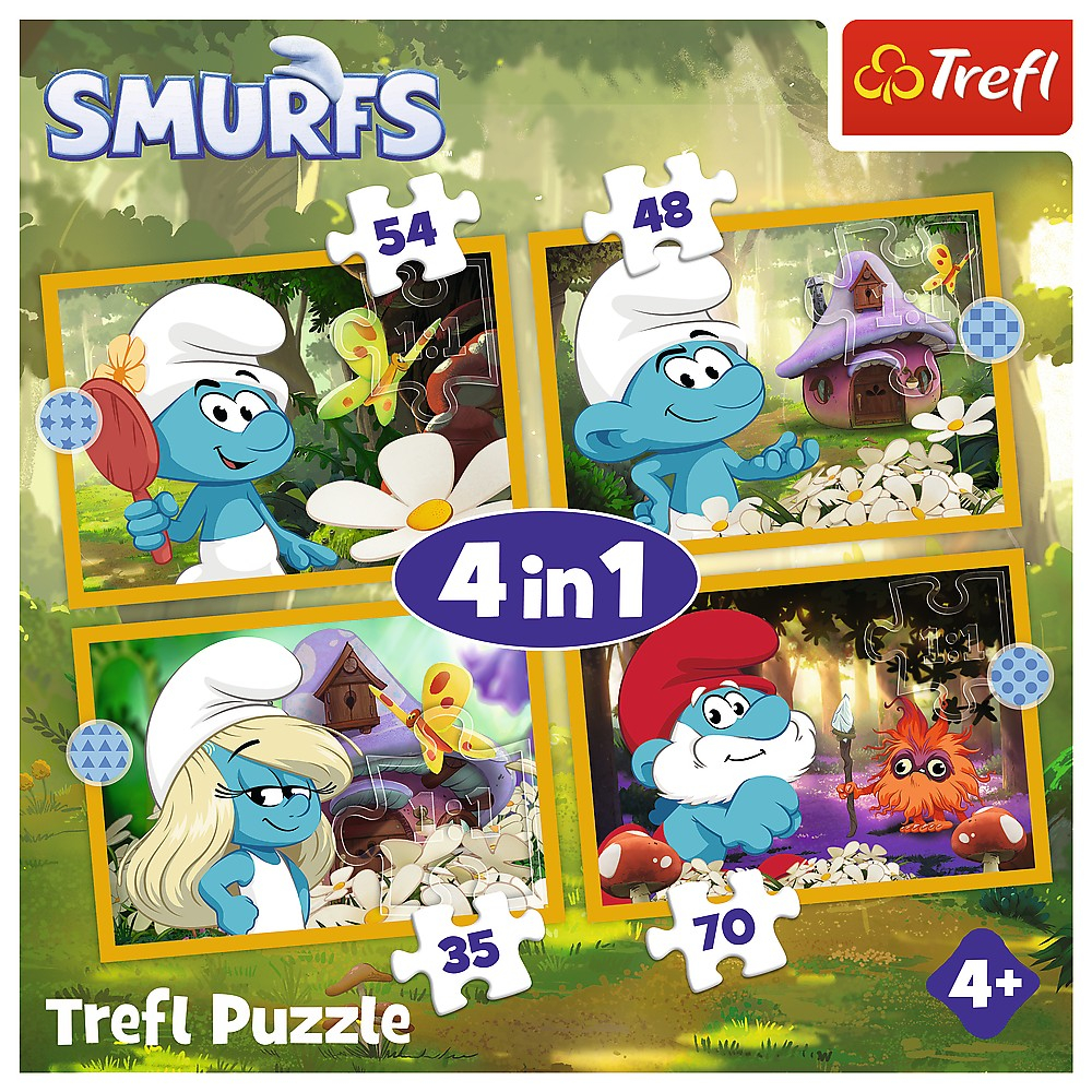 PUZZLE TREFL 4IN1 STRUMFII VIATA IN SATUL STRUMFILOR [6]
