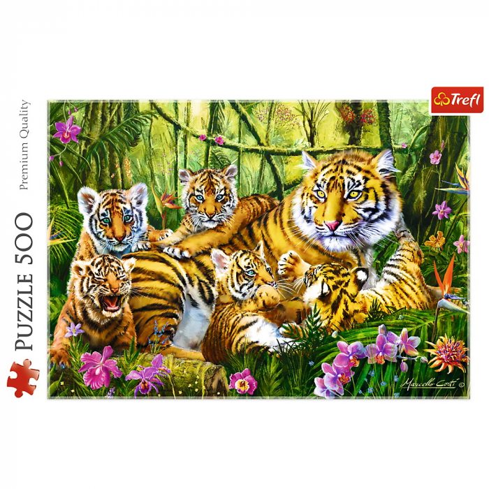 Puzzle Trefl 500 Familie de Tigri  [3]
