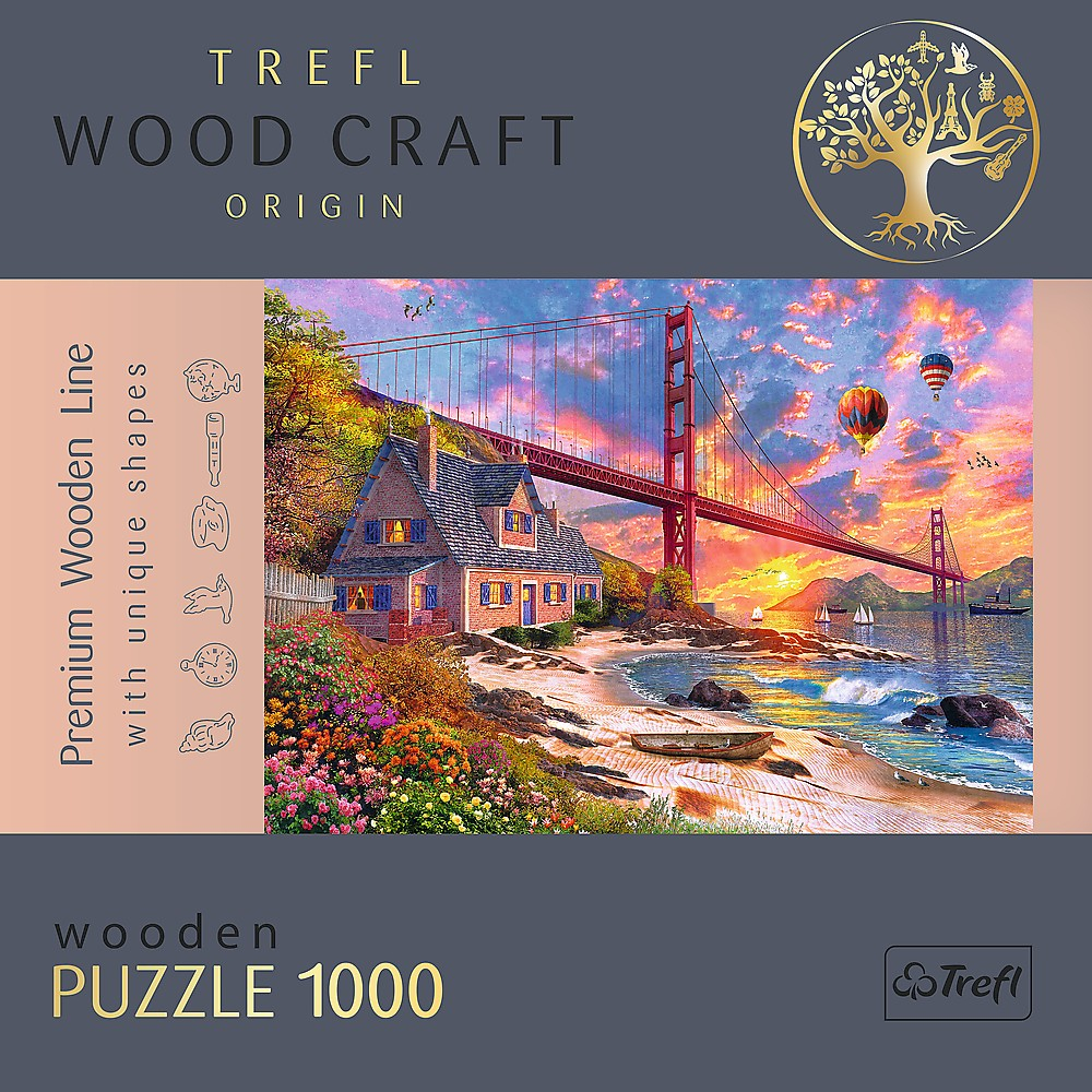 Puzzle Trefl din Lemn 1000 Piese - Apus la Golden Gate [5]