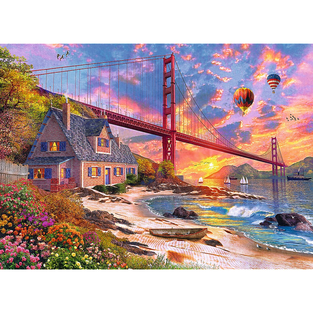 Puzzle Trefl din Lemn 1000 Piese - Apus la Golden Gate [2]