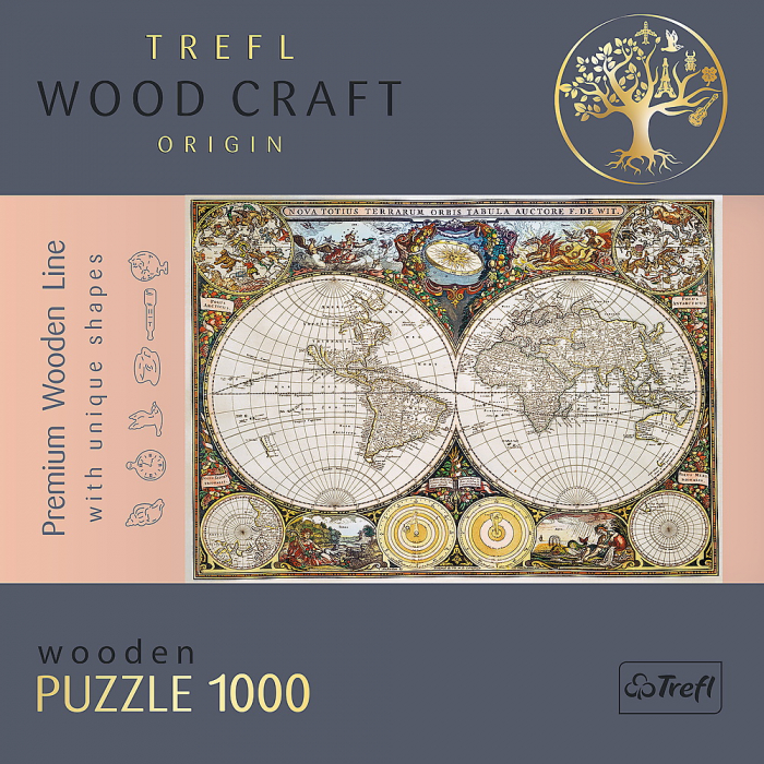 Puzzle Trefl din Lemn 1000 Piese Harta Lumii Antice [5]
