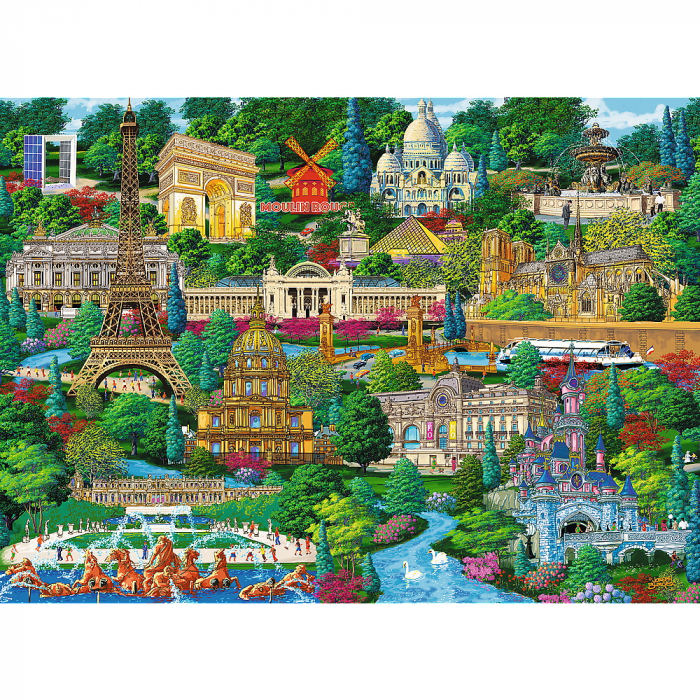 Puzzle Trefl din Lemn 1000 Piese Obiective Turistice Faimoase din Franța [2]