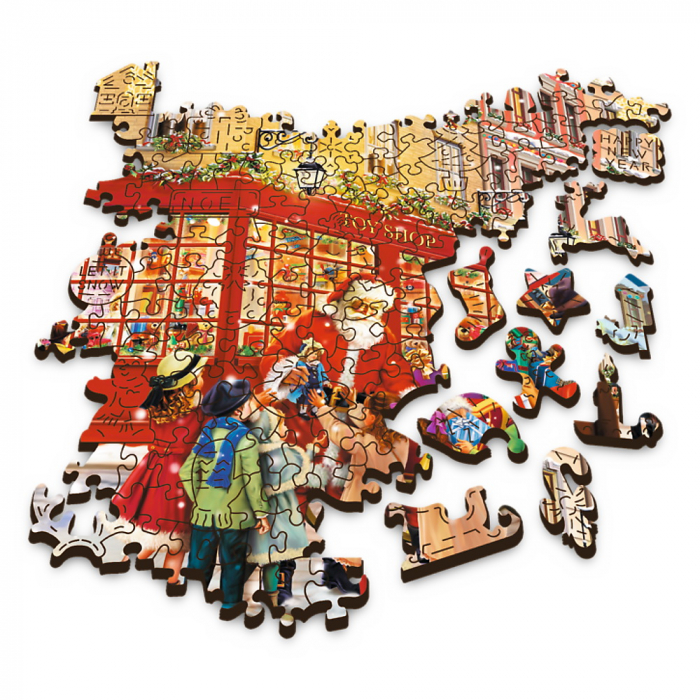 Puzzle Trefl din Lemn 1000 Piese - Strada Pregătită de Crăciun  [3]