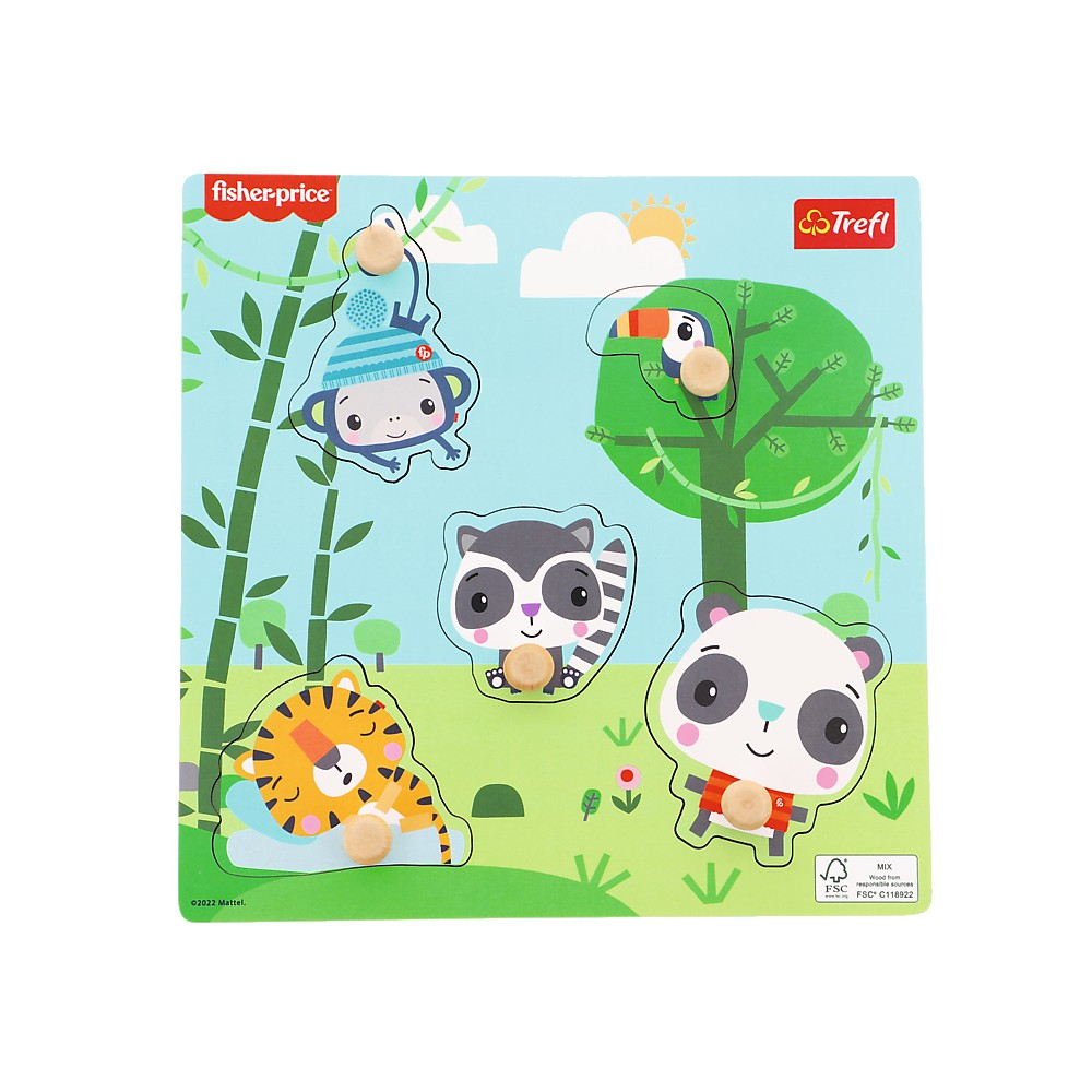 PUZZLE TREFL DIN LEMN 5 PIESE FISHER PRICE JUNGLA [1]